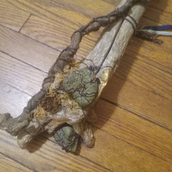 One of a Kind Wand-Handmade with authentic ancient artifact chovihani Stick - Picture 3 of 16